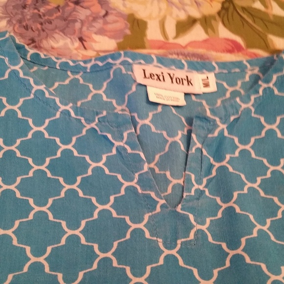 Lexi York Size 10 Blue Swim Suit Coverup Top - Picture 7 of 8